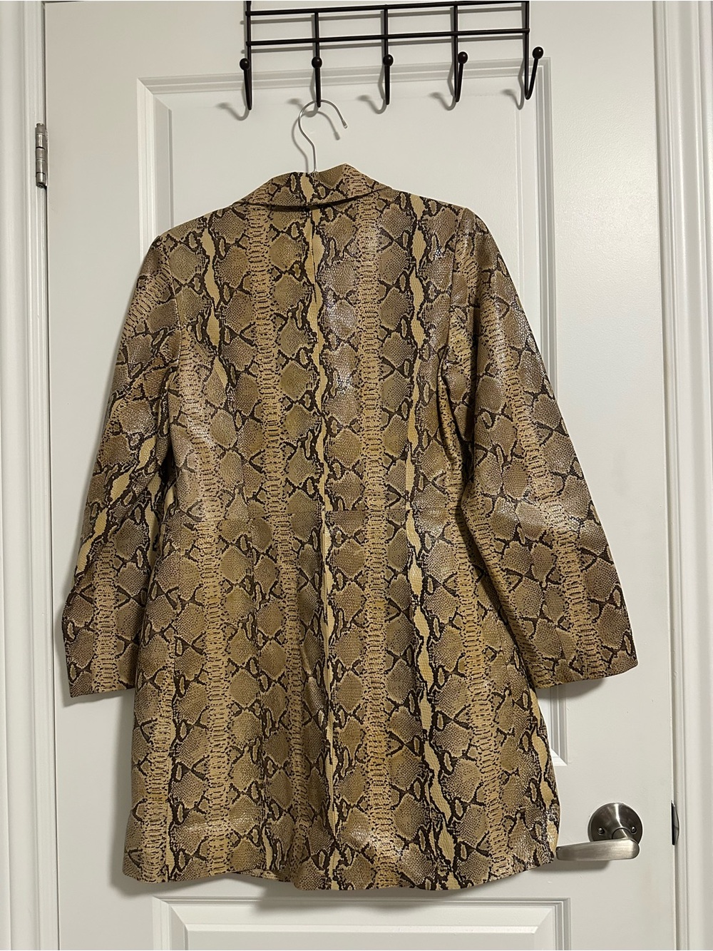 Danier Tan Snake-Print Leather Blazer - Picture 2 of 4